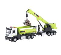 Hidyliu Alloy Crane with Dump Truck Toy Multifunctional and Lifelike Engineering Model for Children Birthday Gift Large Size (Green)