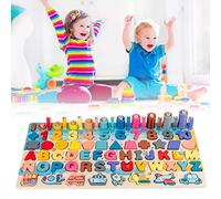 Hidyliu Alphabet Puzzle Toys Brain Training Game for Toddlers Safe Wood Material Educational Fun Gift 22 X 45 X 0.9cm