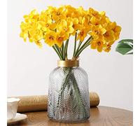 Hidyliu Artificial Daffodils Flowers 6PCS Yellow Silk Narcissus Flower Bouquets DIY Simulation Daffodil Decorations for Party Home Table Centrepiece Indoor Outdoor Wedding Decoration