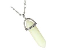 Hidyliu Blue Hexagonal Necklace Stylish Lightweight Design for Prom and Dating Unisex Quartz Crystal 51cm-80cm