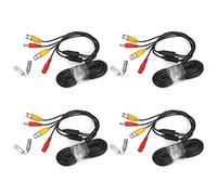 Hidyliu BNC Video Power Cable 4Pcs Security Camera Power Cord for Indoor and Outdoor Use Black 10m 20m 30m (10m / 32.8ft)