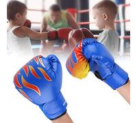 Hidyliu Child Sparring Gloves Ergonomic Design Comfortable Air Holes for Boxing and Muay Thai Training Red Black Blue 1 Pair (blue gloves palms)