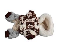 Hidyliu Christmas Pet Hooded Jacket Adorable Snowflake Design for Small Medium Dogs Cozy Winter Coat Fleece and Polyester (L)
