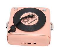 Hidyliu Classic Record Player Style Bluetooth Speaker High Volume Portable Music Player for Living Room Bedroom Use (Pink)