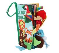 Hidyliu Crinkle Cloth Baby Book Interactive Animal Tail Book for Toddlers Safe Learning Tool Polyester 1 Piece (Forest)