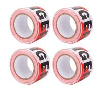 Hidyliu DANGER Warning Tape Roll 4PCS Non Adhesive Red White Bold Black DANGER Letters for Construction Hazard Areas PE Water Proof