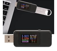Hidyliu Digital USB Voltage Meter and Amperage Tester with LCD Display, Measures Current and Voltage Up to DC 30V for Tech Enthusiasts, Lightweight Portable Design (Black)