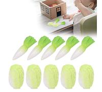 Hidyliu Dollhouse Miniature Vegetable Set, Cute and Bright Chinese Cabbage & Radish Model, Ideal Decoration Accessory for 1:12 Dollhouse, Crafted From Durable Silicone, Pack of 10 Pieces (Cabbage