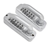 Hidyliu Double Sided Handle Combination Lock Durable Mechanical Door Lock for Gates Parking Lots Storage Areas Zinc Alloy Silver 2 Units