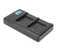 Hidyliu Dual Slot Camera Battery Charger for LI-50B Batteries with LCD Display Compact and Efficient for Travel Photographers Black