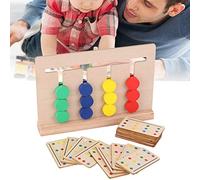 Hidyliu Durable Four Color Game for Children, Wooden Educational Training Toy for Logical Thinking, Perfect for Family Fun (Round)