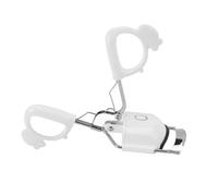 Hidyliu Electric Eyelash Curler Rechargeable with Two Speed Temperature Control for Fast Curling At Home, Metal and Silicone Design (White)