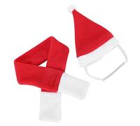 Hidyliu Festive Pet Santa Hat and Scarf for Puppies Kittens Christmas Costume Comfortable Polyester 2 Units (M)