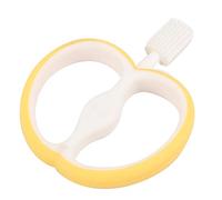 Hidyliu Fruit Shaped Silicone Baby Toothbrush Cute Design Double-Sided Cleaning for Infants Eco-Friendly Material Pink and Yellow (Yellow)