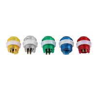 Hidyliu Game LED Button Set, 5PC High-Temperature Resistant Illuminated Push Buttons, Long Life for Game Consoles and Animation, 24mm in Multiple Colors