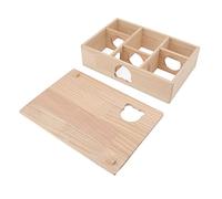 Hidyliu Hamster House Durable Log with Movable Roof 6 Bedrooms for Small Pets Sleeping and Hiding Wooden 13.0x9.6x3.6in