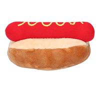 Hidyliu Hot Dog Plush Toy for Dogs and Cats, Soft and Fun Sound Device, Ideal for Reducing Anxiety, 14x8x7cm