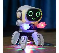 Hidyliu Intelligent Singing Dancing Light Robot Toy with Six Claws for Boys, Flexible Arm for Freely Walking, Plastic Material for Children (Blue)