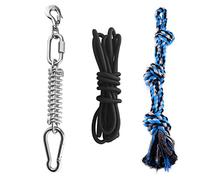 Hidyliu Interactive Spring Pole Dog Tug of War Toy for Pet Exercise Rust-Proof Stainless Steel 1 Set (Assorted Color)