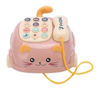 Hidyliu Kids Mobile Phone Toy with 16 Functions, Cute Cat Design for Early Education and Simulation Play, 4.9 X 6in, Plastic, 1 Unit (Pink)
