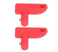 Hidyliu Kill Switch Key Set of 2, Durable Red Battery Disconnect Isolator Keys to Prevent Power Drain for Cars, Boats, Trucks, ABS + Brass, 47 X 43mm