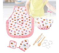 Hidyliu Kitchen Pretend Play Kit with Adjustable Chef Hat and Oven Mitt for Little Chefs, 11pcs Baking Set for Ages 3+ (11 piece cake set)