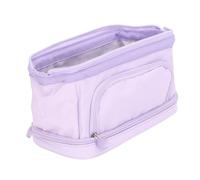 Hidyliu Large Capacity Double Layer Pencil Bag for School Office College Oxford Cloth Purple 1 Unit