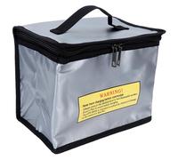 Hidyliu Lipo Battery Safe Bag Portable Fireproof Explosion Proof Pouch for Battery Storage and Transportation Silver 8.46x5.71x6.50in
