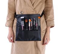 Hidyliu Makeup Brush Bag Durable Black PU Cosmetic Organizer for Makeup Artists 10.2 X 10.0 Inch