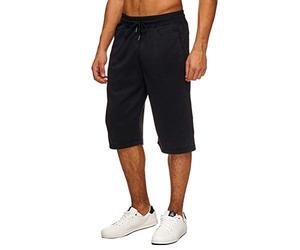 Hidyliu Mens Elastic Waist Drawstring Workout Gym Joggers 3/4 Shorts Summer Casual Sweat Short Pants with Pockets - - XX-Large