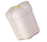 Hidyliu Mini Desktop Trash Bin with Lid Flower Design for Bedrooms Durable Garbage Can Ideal for Small Item Storage (White)