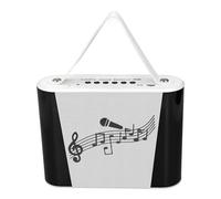Hidyliu Mini Karaoke Microphone Wireless Bluetooth Speaker for Kids Singing Fun At Parties (White Double Mic)