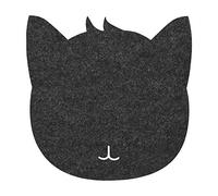Hidyliu Mouse Pad Cat Shape Anti Static Felts Table Mouse Pad Office Dust Proof Desk Pads (Dark Grey)