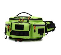 Hidyliu Multi Functional Fishing Sling Bag Durable Waist Pack for Outdoor Activities Men Oxford Fabric 14.17x5.91x7.48in (Green)