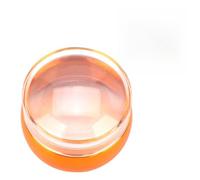 Hidyliu Nail Art Silicone Stamper and Scraper Tool Set for Easy Pattern Transfer and Dust-Free Storage Ideal for Manicure Lovers (Orange)