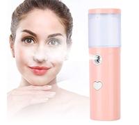 Hidyliu Nano Face Portable Hydration Sprayer for Makeup Preparation and Setting 30ml USB Rechargeable White (Pink)