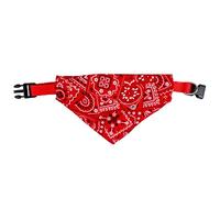 Hidyliu Pet Collar Bandana Adjustable Triangular Print Skin Friendly Breathable for Cats Dogs Rabbits Red 1 Pack (L 2.0cm/0.8in)