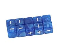 Hidyliu Plus Minus Dice Set 20pcs Engraved Math Calculation Dices Strong Plastic for Early Childhood Learning 16mm (Blue)
