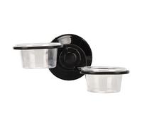 Hidyliu Reptile Water Food Feeder Pot Clear Design Easy Change for Reptiles in Home Garden Farm, ABS Material 1 Unit (Dual Bowls)