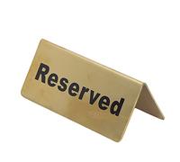 Hidyliu Reserved Signs for Reserved Tables Sturdy Double Sided Stainless Steel Space Saving Gold Desk Sign for Party Wedding Hotel(Reserve)