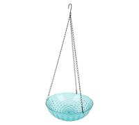 Hidyliu Solar Bird Bath Fountain, Hanging Plastic Birdbath with Solar Bubbler for Outdoor Garden Patio Balcony (Blue)