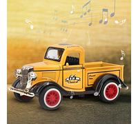 Hidyliu Sound Light Alloy Pull Back Truck Toy with Lifelike Finish for Toddlers Yellow 11 * 5.7 * 5cm (Yellow)