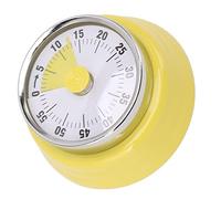 Hidyliu Stainless Steel Mechanical Countdown Timer Visual Display for Cooking and Classroom Use Easy to Use 174g (Pale Yellow)