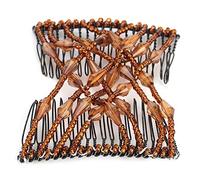 Hidyliu Stretchable Comb Clip for Women Durable and Fashionable Hair Accessory Ideal for All Hair Types (Brown)