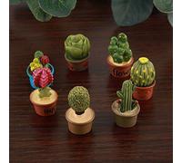 Hidyliu Tiny Miniature Plant Set for Dollhouse Decoration with 7 Pcs Eco-Friendly Potted Plants 1.38in