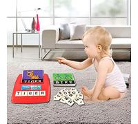 Hidyliu Toddler Spelling Learning Game Educational Toy for Kids with Spelling Game Board 26 Letters 30 Word Cards