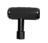 Hidyliu Universal T Shaped Car Shift Knob with Comfortable Touch Durable Aluminum Alloy and Leather for Manual Automatic Transmission Fit for Most Cars Red/Blue/Silver/Black (Black)