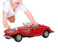 Hidyliu Vintage Car Model Toy High Simulation Sound Light Pull Back Vehicle for Kids Ages 3 and Up Alloy Material 16.5 * 6 * 4.5cm (Red)