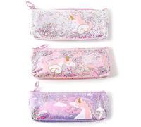 Hidyliu Wing School Pencil Box Cute Quicksand Sequin Design Pencil Case for Kids School Supplies PVC 22 * 8.5cm (Purple)
