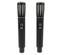 Hidyliu Wireless Microphone UHF Dual Handheld Dynamic Mic System for Karaoke Speech Party Singing, 2 Units, Stylish Metal Design (Black)